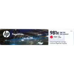 HP 981X (L0R10A) Original High Capacity Magenta Ink Cartridge (10000 Pages) for HP PageWide Enterprise Color 556dn, 556xh, MFP 586dn, MFP 586f, Flow MFP 586z, Managed Color E55650dn, MFP E58650dn, Managed Color Flow MFP E58650z