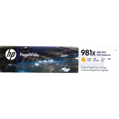 HP 981X (L0R11A) Original High Capacity Yellow Ink Cartridge (10000 Pages) for HP PageWide Enterprise Color 556dn, 556xh, MFP 586dn, MFP 586f, Flow MFP 586z, Managed Color E55650dn, MFP E58650dn, Managed Color Flow MFP E58650z