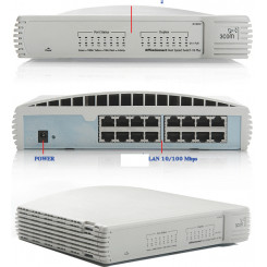 3Com OfficeConnect 16 Ports Fast Ethernet HUB 3C16792 - 16 x Ethernet 100Base-TX - Refurbished