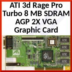 ATI 3d Rage Pro Turbo 8 MB SDRAM AGP 2X VGA Graphic Card 102-G0102-00 (Refurbished)