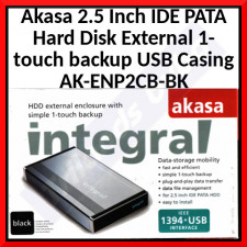 Akasa 2.5 Inch IDE PATA Hard Disk External 1-touch backup USB Casing AK-ENP2CB-BK