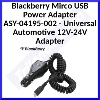Blackberry Mirco USB Power Adapter ASY-04195-002 - Universal Automotive 12V-24V Adapter - for Blackberry and All Micro USB Phones