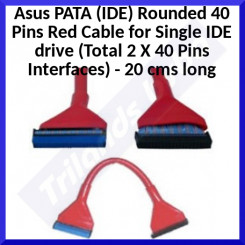 Asus PATA (IDE) Rounded 40 Pins Red Cable for Single IDE drive (Total 2 X 40 Pins Interfaces) - 20 cms long - Clearance Sale - Uitverkoop - Soldes - Ausverkauf