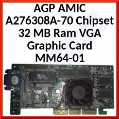 AGP AMIC A276308A-70 Chipset 32 MB Ram VGA Graphic Card MM64-01 (Refurbished)