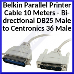 Belkin Parallel Printer Cable 10 Meters - Bi-drectional DB25 Male to Centronics 36 Male