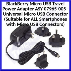 BlackBerry Micro USB Travel Power Adapter ASY-07965-005 - Universal Micro USB Connector (Suitable for ALL Smartphones with Micro USB Connectors)