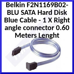 Belkin F2N1169B02-BLU SATA Hard Disk Blue Cable - 1 X Right angle connector 0.60 Meters Lenght - Clearance Sale - Uitverkoop - Soldes - Ausverkauf