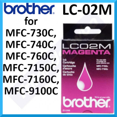Brother LC-02M Magenta Original Ink Cartridge (400 Pages)