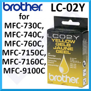 Brother LC-02Y Yellow Original Ink Cartridge (400 Pages)