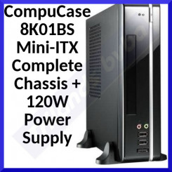 CompuCase 8K01BS Mini-ITX CompleteChassis + 120W Power Supply 8K01BS-SA12U - Original Sealed Product - Retail Box - Clearance Sale - Uitverkoop - Soldes - Ausverkauf
