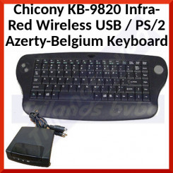 Chicony KB-9820 Infra-Red Wireless USB / PS/2 Azerty-Belgium Keyboard + Built-In Track-pad Function + 2 USB to PS/2 Adapters