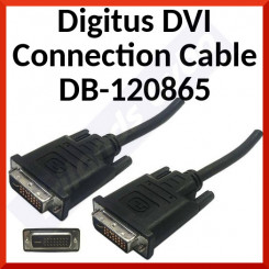 Digitus DVI Connection Cable DB-120865 - DVI(18+1)/M - DVI(18+1)/M - Black with ferrit filter - 2.0 Meters with Molded hoods - thumb Screws
