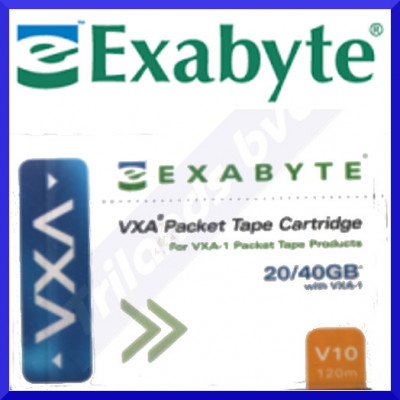 Exabyte V10 Data Tape Cartridge (111.00106) - 120 Meters - 20GB / 40GB on VXA-1 Drives / 40GB / 80GB on VXA-2 Drives 