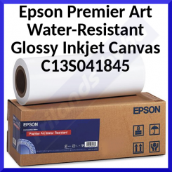 Epson S041845 Premier Art Water-Resistant Glossy Inkjet Canvas (350 grams/M2) - 330 mm (13") X 6.1 Meters Roll