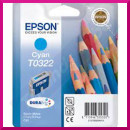Epson T0322 Cyan Original Ink Cartridge C13T03224010 (16 Ml) - Outlet Sale - Original Sealed Product - No Retail Box