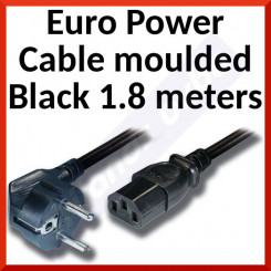 Asus Euro Power Cable moulded Black 1.8 meters - Belgium , France, Germany, Holland Socket