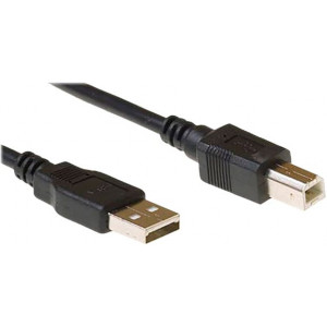 Ewent USB 2.0 Cable 1.8 m (6ft) - USB Type A (M) to USB Type B (M) - Grey / Black