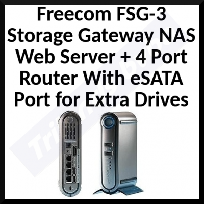 Freecom FSG-3 Storage Gateway NAS Web Server + 4 Port Router With eSATA Port for Extra Drives - PN:26521 - in Perfect Working condition - Refurbished