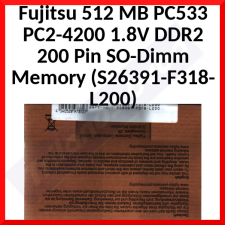 Fujitsu (S26391-F318-L200) 512 MB PC533 PC2-4200 1.8V DDR2 200 Pin SO-Dimm Memory