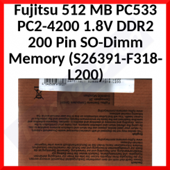 Fujitsu 512 MB PC533 PC2-4200 1.8V DDR2 200 Pin SO-Dimm Memory (S26391-F318-L200) for Fujitsu AMILO Pro V8010