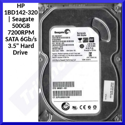 HP 1BD142-320 Seagate 500GB 7200RPM SATA 6Gb/s 3.5" Hard Drive ST500DM002 (LH123EA#AK6) - Refurbished