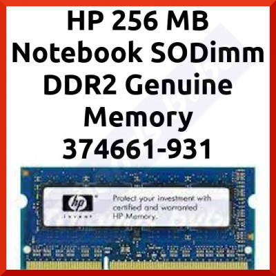 HP 256 MB Notebook SODimm DDR2 Genuine Memory 374661-931