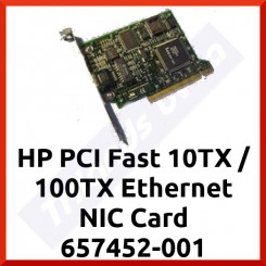 HP PCI Fast 10TX / 100TX Ethernet NIC Card 657452-001 - 1 X RJ45 Port - Refurbished
