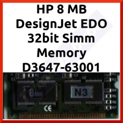 HP (D3647-63001) 8 MB DesignJet EDO 32bit Simm Memory - Refurbished