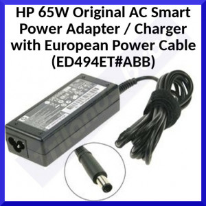 HP 65W Genuine Smart Power Adapter / Charger with European Power Cable (ED494ET#ABB)