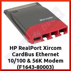 HP RealPort Xircom CardBus Ethernet 10/100 & 56K Modem (F1643-80003) for all Laptops + Notebooks with CardBus Slots (RBEM56G-100) - Special Offer