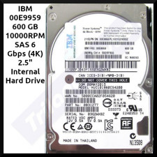 IBM 600 GB 10000RPM SAS 6 Gbps (4K) 2.5" Internal Hard Drive (00E9959) for AIX and Linux Based Power Server Systems - Hard Disk only - Refurbished