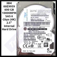 IBM (00E9959) 600 GB 10000RPM SAS 6 Gbps (4K) 2.5" Internal Hard Drive for AIX and Linux Based Power Server Systems - Hard Disk only - Refurbished