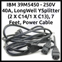 IBM 39M5450 - 250V 40A, LongWell YSplitter (2 X C14/1 X C13), 7 Feet, Power Cable