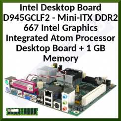 Intel D945GCLF2 Desktop Board - Mini-ITX DDR2 667 Intel Graphics Integrated Atom Processor Desktop Board + 1 GB Memory - Refurbished