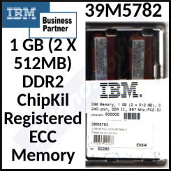 IBM 1 GB (2 X 512MB) DDR2 ChipKil Registered ECC Memory 39M5782 - Original Sealed Pack