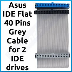 Asus IDE Flat 40 Pins Grey Cable for 2 IDE drives (Total 3 X 40 Pins Interfaces) - 20 cms long