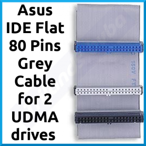 Asus IDE Flat 80 Pins Grey Cable for 2 UDMA drives (Total 3 X High Density Interfaces) - 20 cms long