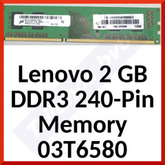 Lenovo 2 GB DDR3 240-Pin Memory 03T6580 - DDR3 - DIMM 240-pin - 1600 MHz / PC3-12800 - NONECC
