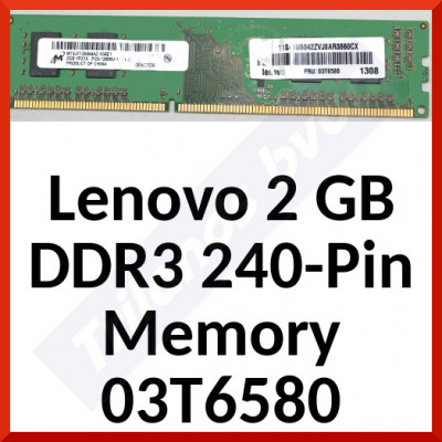 Lenovo 2 GB DDR3 240-Pin Memory 03T6580 - DDR3 - DIMM 240-pin - 1600 MHz / PC3-12800 - NONECC