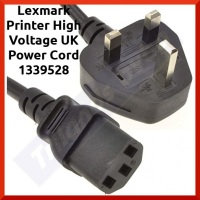 Lexmark Printer High Voltage UK Power Cord 1339528 - 1.8 Meters UK