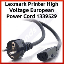 Lexmark Printer High Voltage European Power Cord 1339529 - 220V - 1.8 Meters - Suitable for Belgium, France, Holland, Germany