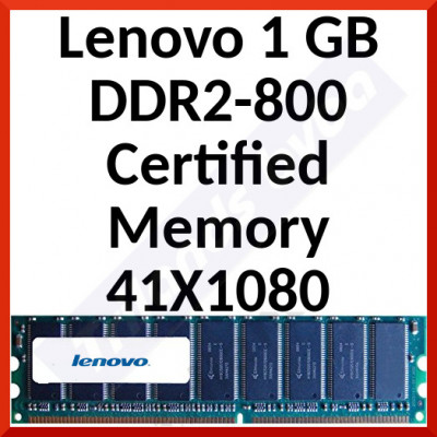 Lenovo 1 GB DDR2-800 Certified Memory 41X1080 - DDR2-800 (PC2-6400) 128x64 CL6 1.8v 240 Pin DIMM - Refurbished