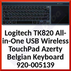 Logitech TK820 All-in-One USB Wireless TouchPad Azerty Belgian Keyboard 920-005139