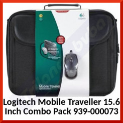 Logitech Mobile Traveller 15.6 Inch Combo Pack 939-000073 - 1 X Laptop Computer 15.6" Carry Case Shoulder Strap Bag + 1 X Logitech USB V100 Optical Mobile Mouse
