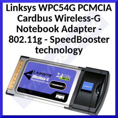 Linksys WPC54G PCMCIA Cardbus Wireless-G Notebook Adapter - 802.11g - SpeedBooster technology - (Refurbished)