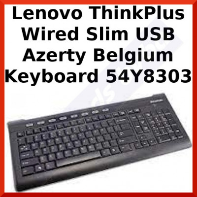 Lenovo ThinkPlus Wired Slim USB Azerty Belgium Keyboard 54Y8303 - Special Offer