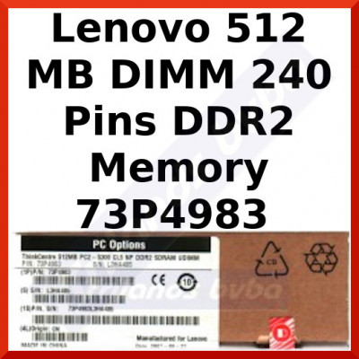 Lenovo 512 MB DIMM 240 Pins DDR2 Memory 73P4983 (Bundel of 2 Pcs)