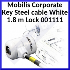 Mobilis Corporate Key Steel cable White 1.8 m Lock 001111 - Steel cable - Color white - Length = 18m - Diam. = 40mm - 2 keys