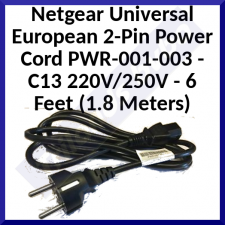 Netgear Universal European 2-Pin Power Cord PWR-001-003 -C13 220V/250V - 6 Feet (1.8 Meters)