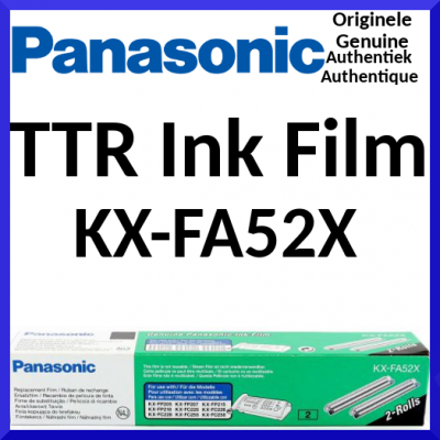Panasonic KX-FA52X Black (2-Pack) TTR Original Fax Ink Ribbon Roll (2 X 30 Meters)
